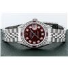 Image 6 : Rolex Ladies Stainless Steel Diamond Lugs & Ruby Datejust Wristwatch With Rolex