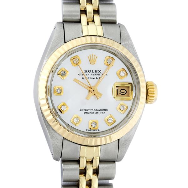 Rolex Ladies 2 Tone MOP Diamond 26MM Datejust Wristwatch