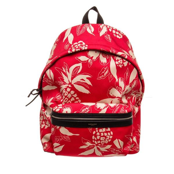 Yves Saint Laurent Red Canvas City Backpack