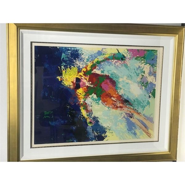 Lady Skier by LeRoy Neiman (1921-2012)