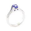 Image 4 : 1.28 ctw Sapphire And Diamond Ring - 18KT White Gold