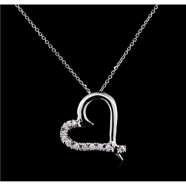 0.45 ctw Diamond Pendant With Chain - 14KT White Gold