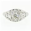 Image 4 : Antique Art Deco 18k Gold Dome Filigree Engraved 0.52 ctw European Diamond Ring