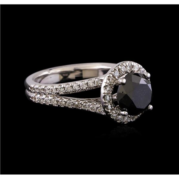 3.58 ctw Black Diamond Ring - 14KT White Gold