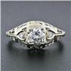 Image 2 : Vintage 18k Gold Old Cut Diamond Solitaire Filigree Engagement or Promise Ring