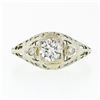 Image 4 : Vintage 18k Gold Old Cut Diamond Solitaire Filigree Engagement or Promise Ring