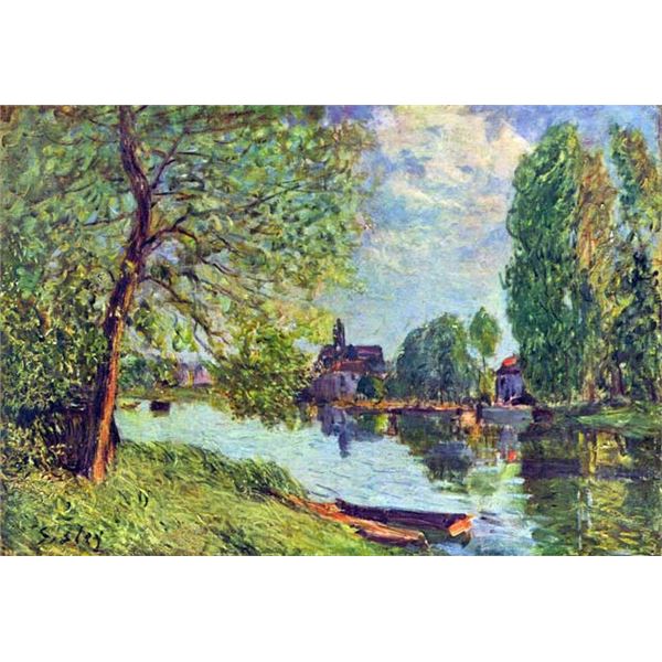 Alfred Sisley - River Landscape at Moret-Sur-Loing