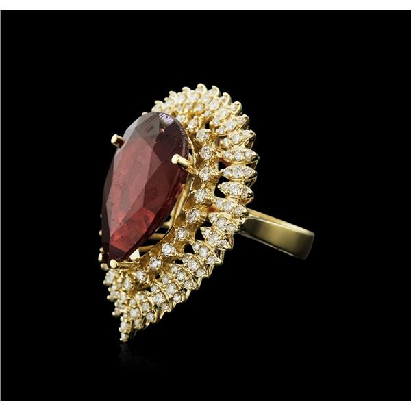 14KT Yellow Gold 15.72 ctw Ruby and Diamond Ring