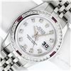 Image 1 : Rolex Ladies Stainless Steel White Diamond & Ruby Datejust Wristwatch With Box