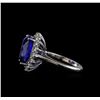 Image 3 : 8.04 ctw Tanzanite and Diamond Ring - 14KT White Gold