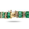 Image 2 : 12.25 ctw Emerald and 2.20 ctw Diamond 14K Yellow Gold Bracelet