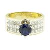 Image 2 : 3.45 ctw Round Brilliant Blue Sapphire And Diamond Ring - 18KT Yellow Gold