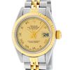 Image 1 : Rolex Ladies 2 Tone Factory Champagne Roman Fluted Datejust Wristwatch