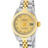 Image 2 : Rolex Ladies 2 Tone Factory Champagne Roman Fluted Datejust Wristwatch