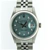 Image 4 : Rolex Mens Stainless Steel Ice Blue Diamond Oyster Perpetual 36MM Datejust Wrist
