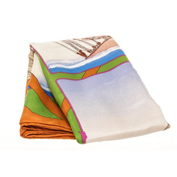 Hermes Multicolor Silk Scarf