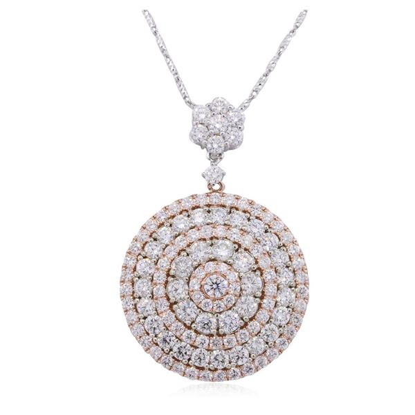 14KT Two-Tone Gold 4.80 ctw Diamond Pendant With Chain