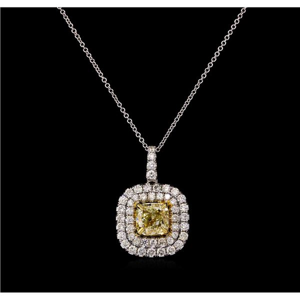 14KT Two-Tone Gold 2.15 ctw Diamond Pendant