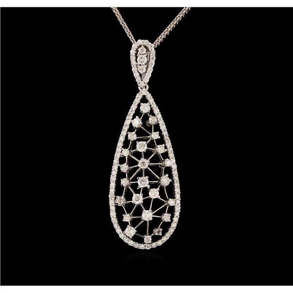 14KT White Gold 1.72 ctw Diamond Pendant With Chain