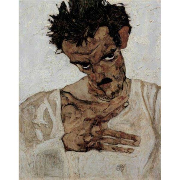 Egon Schiele - Self-Portrait With Lowered Head