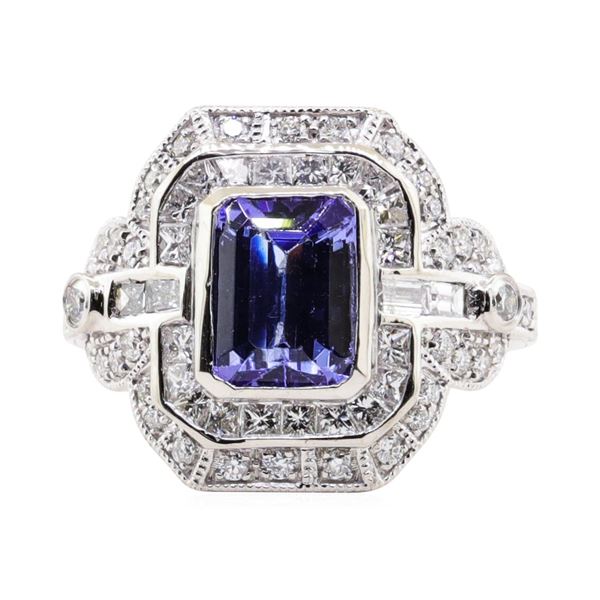 1.99 ctw Tanzanite and Diamond Ring - Platinum