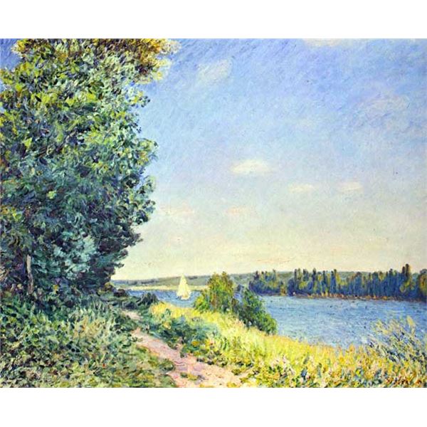 Alfred Sisley - Normandy, Path on the Water, in the Evening at Sahurs