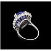 Image 3 : 11.11 ctw Tanzanite and Diamond Ring - 14KT White Gold