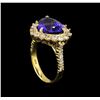 Image 4 : 5.39 ctw Tanzanite and Diamond Ring - 14KT Yellow Gold