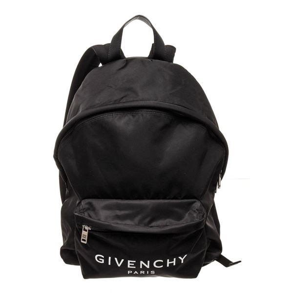 Givenchy Black Leather Logo Backpack Bag