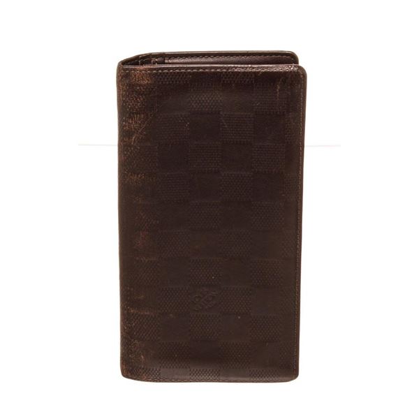 Louis Vuitton Black Leather Damier Infini Brazza Wallet