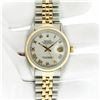 Image 3 : Rolex Mens 2T Mother Of Pearl Roman Datejust Oyster Perpetual Wristwatch 36MM Wi