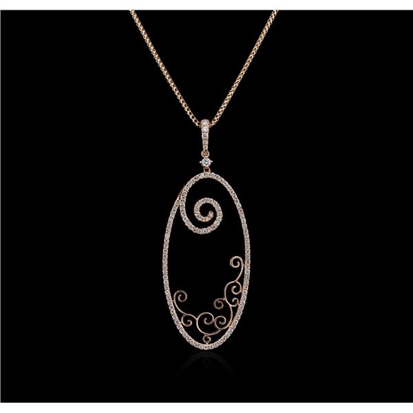 14KT Rose Gold 0.69 ctw Diamond Pendant With Chain