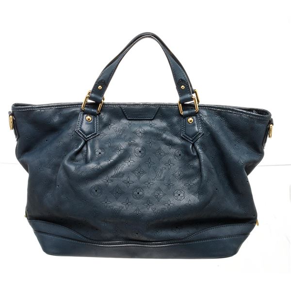 Louis Vuitton Blue Mahina Leather Marine Stellar GM Tote Bag