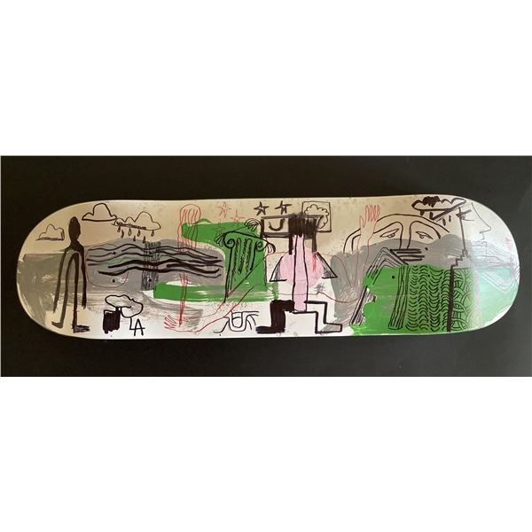 Handpainted skateboard  LA Raised  by Gino Perez