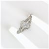 Image 3 : Antique art deco period 18k White Gold .18 ctw Diamond Solitaire Filigree Engage