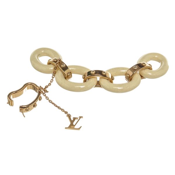 Louis Vuitton Ceramic And Gold Bracelet