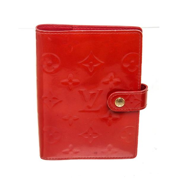 Louis Vuitton Red Monogram Vernis Leather Agenda PM Wallet