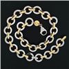 Image 4 : Movado 18K Two Tone Gold 17" Open Wide Round Circle & Oval Link Chain Necklace