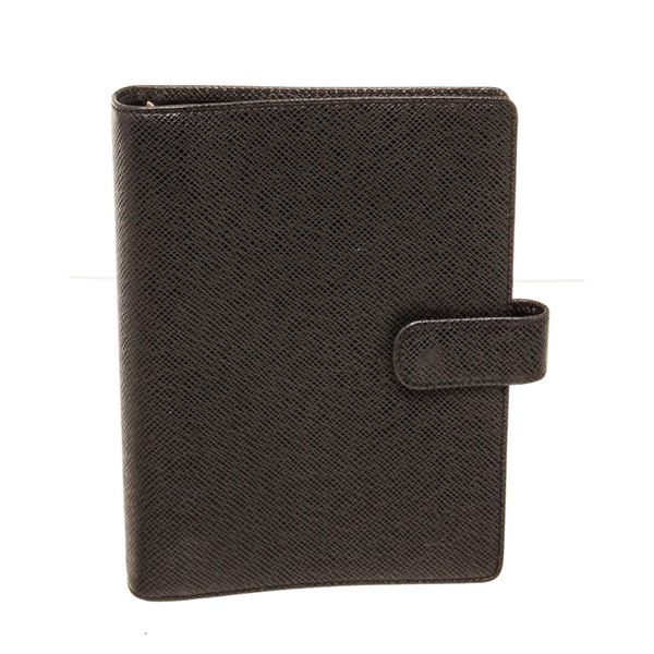 Louis Vuitton Black Taiga Leather Agenda Cover PM Wallet