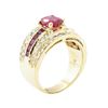 Image 4 : 2.50 ctw Ruby and Diamond Ring - 14KT Yellow Gold