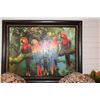 Image 1 : FRAMED OIL ON CANVAS, "PARROTS"; SIGNED (56 1/2" X 44 1/2")