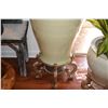 Image 2 : LARGE CERAMIC VASE W/FAUX PLANT & WOOD STAND (50" TALL)