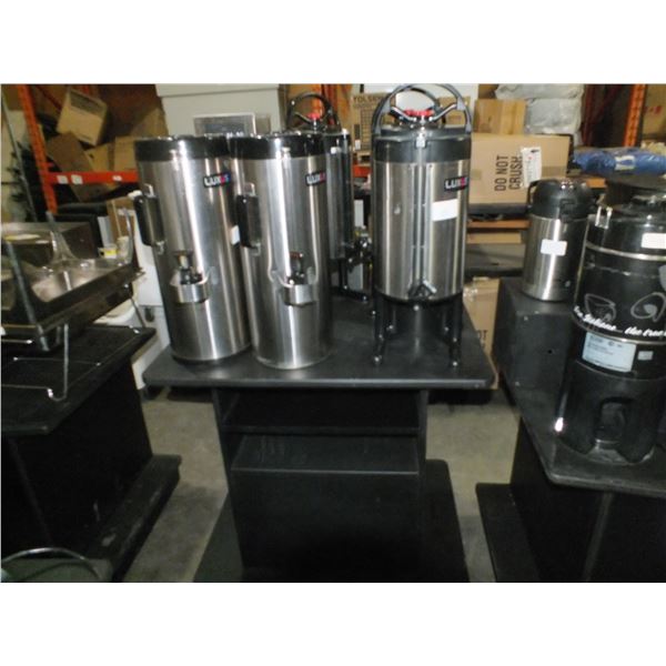6 Hot Water Dispensers & Black Cart