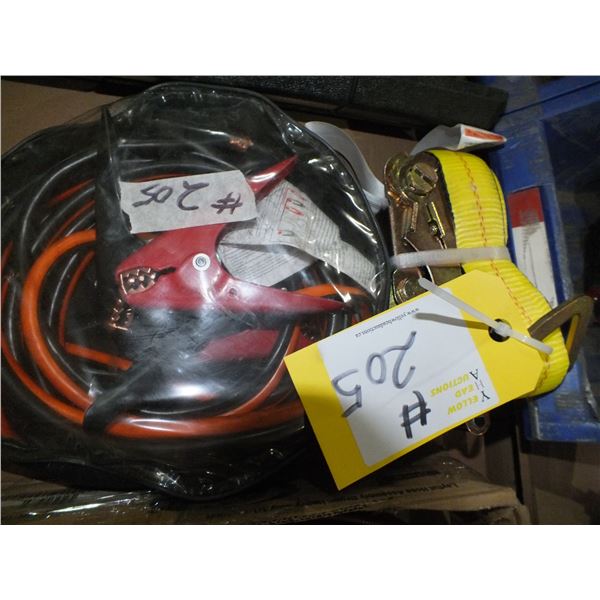 Booster Cables & Ratchet Strap