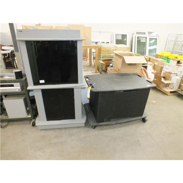 3 Wooden Stands On Wheels