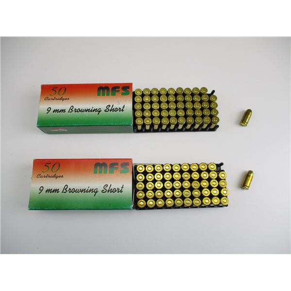 MFS 9MM BROWNING SHORT AMMO