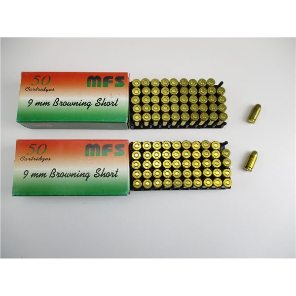 MFS 9MM BROWNING SHORT AMMO