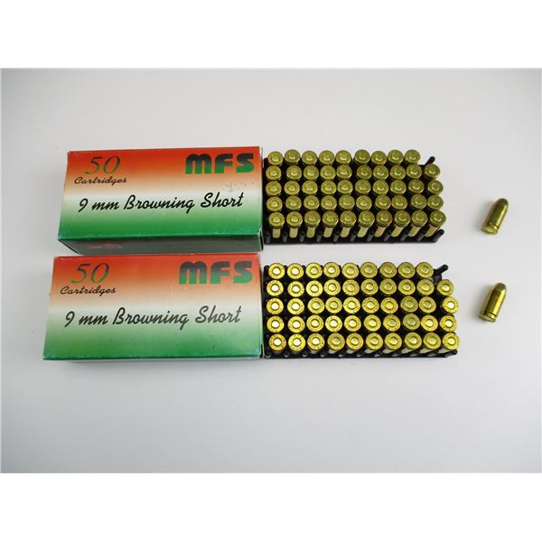 MFS 9MM BROWNING SHORT AMMO