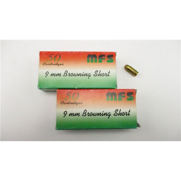 MFS 9MM BROWNING SHORT AMMO