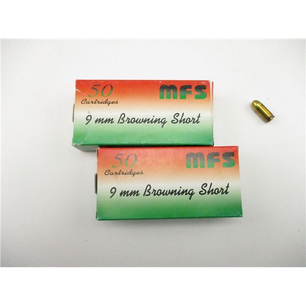 MFS 9MM BROWNING SHORT AMMO